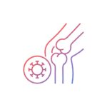 reactive arthritis gradient linear icon infectious joint disease inflammatory arthritis painful feeling thin line color symbol modern style pictogram isolated outline drawing vector